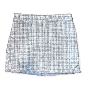 Maison D’ Amelie Tweed Blue Fringe Mini Skirt Size 8